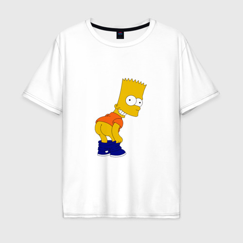 Мужская футболка хлопок Oversize с принтом Барт, вид спереди #2