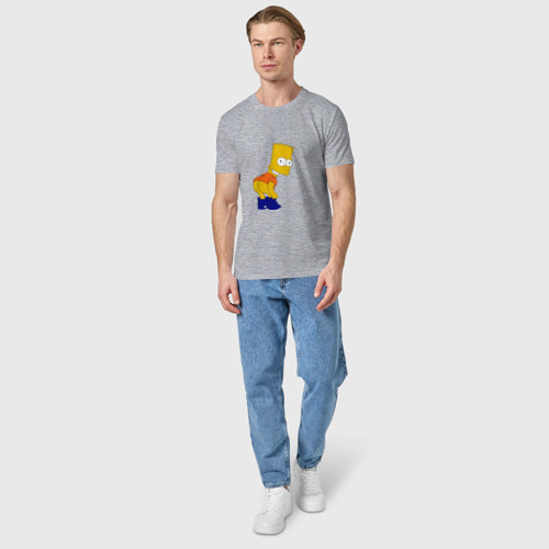 Мужская футболка хлопок с принтом Барт, вид сбоку #3