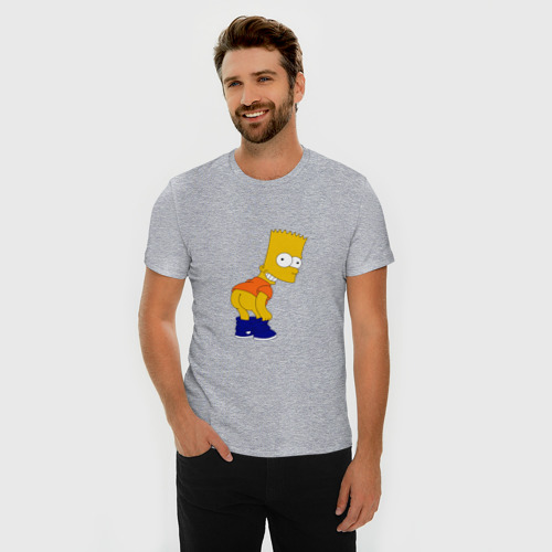 Мужская футболка премиум с принтом Барт, фото на моделе #1