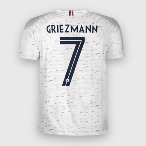 Мужская футболка 3D Slim с принтом Griezmann away WC 2018, вид сзади #1