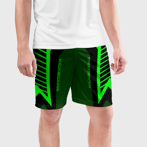 Мужские шорты спортивные с принтом Kickboxing, фото на моделе #1