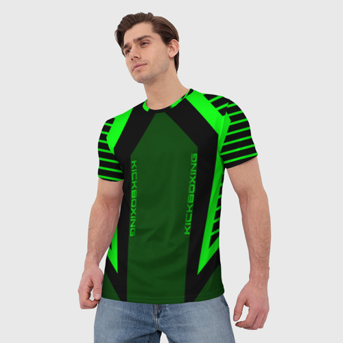 Мужская футболка 3D с принтом Kickboxing, фото на моделе #1