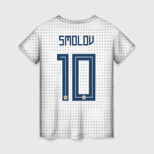 Женская футболка 3D с принтом Smolov away WC 2018, вид сзади #1