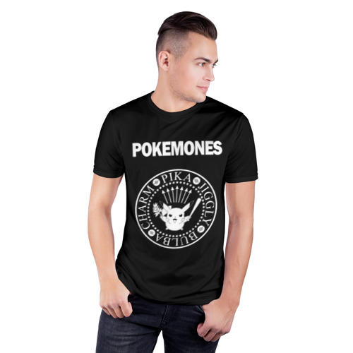 Мужская футболка 3D спортивная с принтом Pokemones, фото на моделе #1
