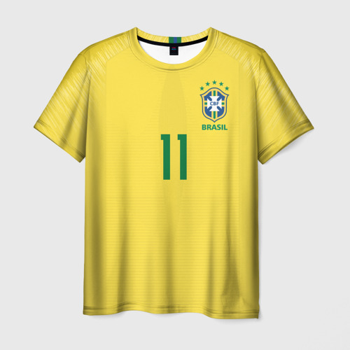 Мужская футболка 3D с принтом Coutinho home WC 2018, вид спереди #2