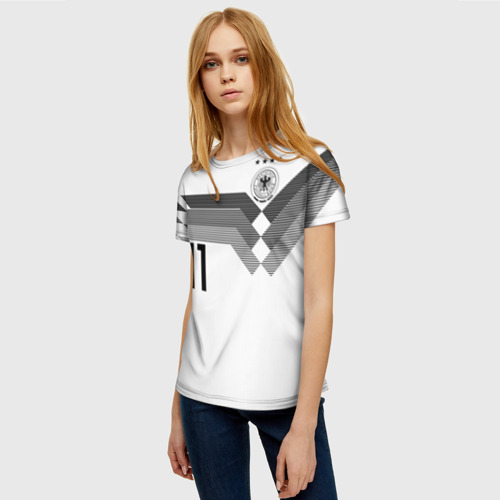 Женская футболка 3D с принтом Reus home WC 2018, фото на моделе #1