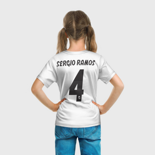 Детская футболка 3D с принтом Ramos home 18-19, вид сзади #2