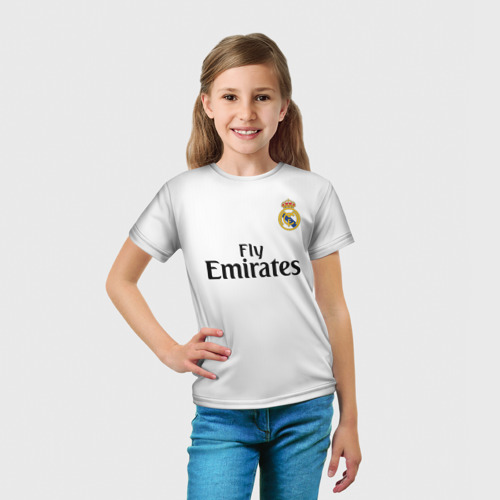 Детская футболка 3D с принтом Ramos home 18-19, вид сбоку #3