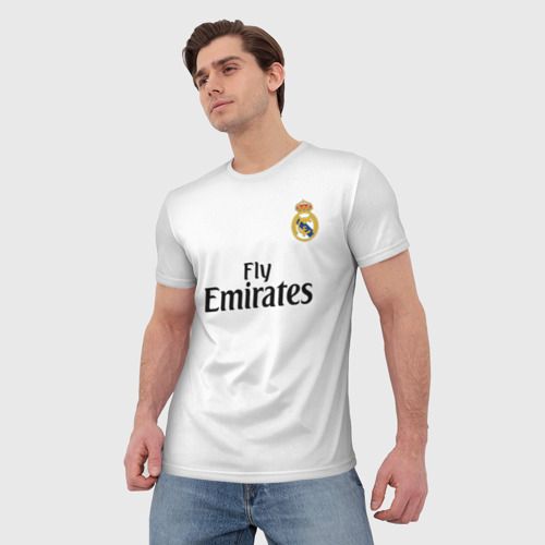 Мужская футболка 3D с принтом Ramos home 18-19, фото на моделе #1