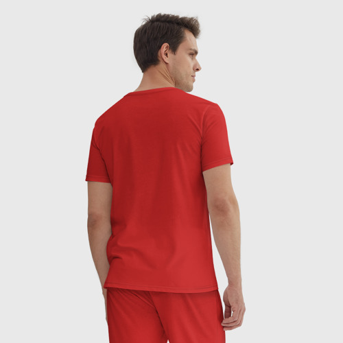 Мужская пижама хлопок с принтом Волейбол, вид сзади #2