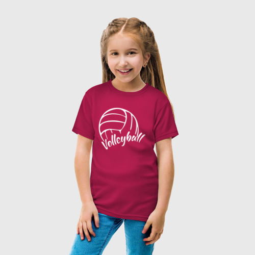 Детская футболка хлопок с принтом Волейбол, вид сбоку #3
