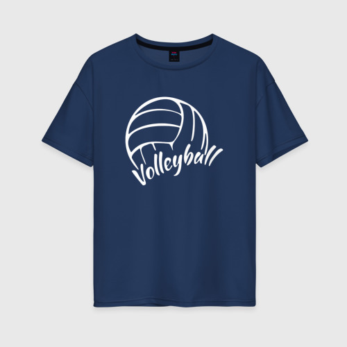 Женская футболка хлопок Oversize с принтом Волейбол, вид спереди #2