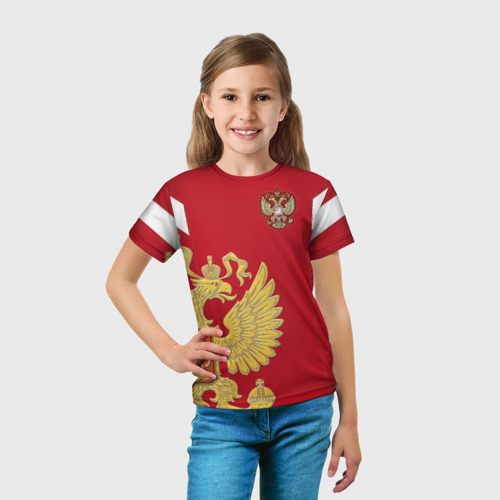 Детская футболка 3D с принтом Сборная России 2018 Exclusive, вид сбоку #3