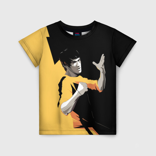 Детская футболка 3D с принтом Bruce Lee, вид спереди #2