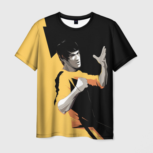 Мужская футболка 3D с принтом Bruce Lee, вид спереди #2