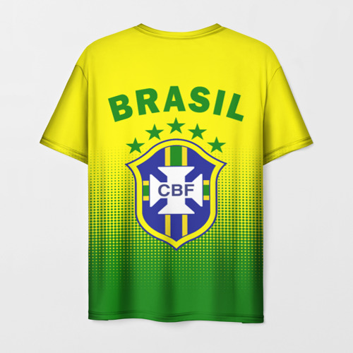 Мужская футболка 3D с принтом Сборная Бразилии, вид сзади #1