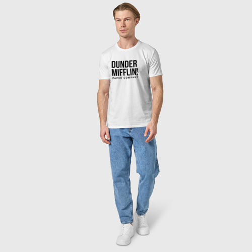 Мужская футболка хлопок с принтом The Office Дандер Миффлин, вид сбоку #3