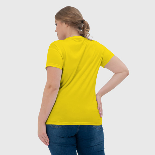 Женская футболка 3D с принтом Бразилия форма (без надписи сзади), вид сзади #2