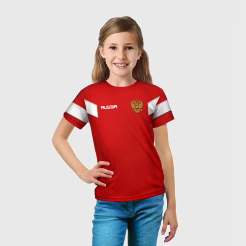Детская футболка 3D с принтом Сборная России, вид сбоку #3