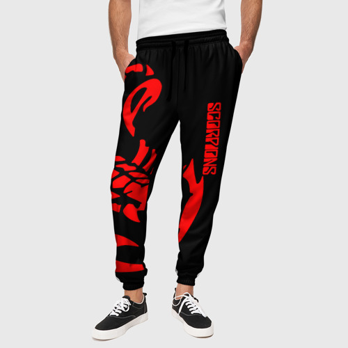 Мужские брюки 3D с принтом Scorpions, вид сбоку #3