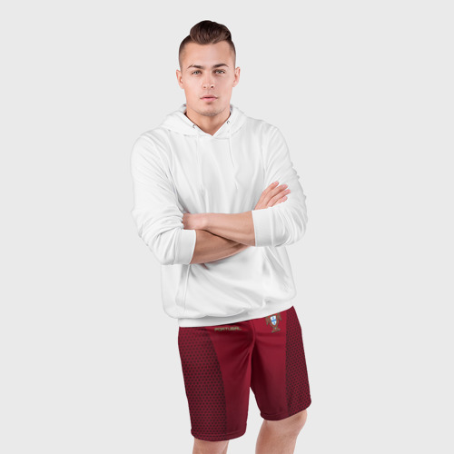 Мужские шорты спортивные с принтом Португалия форма с сеткой, фото #4
