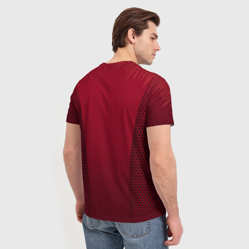 Мужская футболка 3D с принтом Португалия форма с сеткой, вид сзади #2