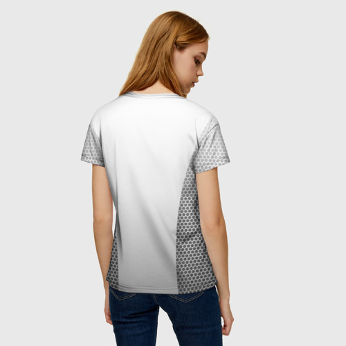 Женская футболка 3D с принтом Сборная России форма с сеткой, вид сзади #2