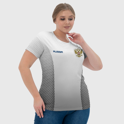 Женская футболка 3D с принтом Сборная России форма с сеткой, фото #4