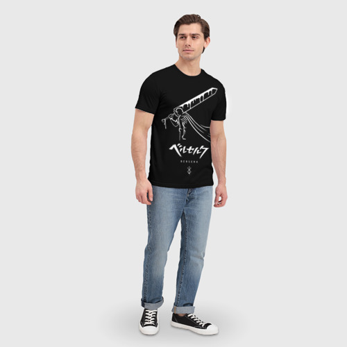 Мужская футболка 3D с принтом Berserk minimal, вид сбоку #3