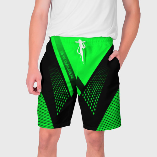 Мужские шорты 3D с принтом Swimmer, вид спереди #2