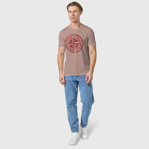 Мужская футболка хлопок с принтом Taknado Wind Rose, вид сбоку #3