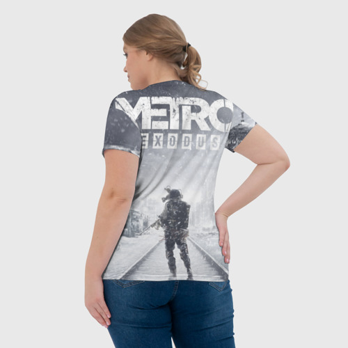 Женская футболка 3D с принтом Metro Exodus: Артём, вид сзади #2