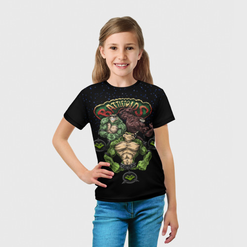 Детская футболка 3D с принтом Battletoads ( Боевые Жабы ), вид сбоку #3