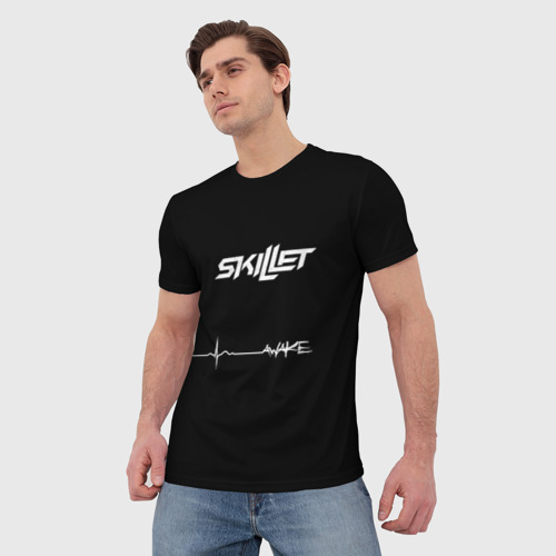 Мужская футболка 3D с принтом Skillet Awake, фото на моделе #1