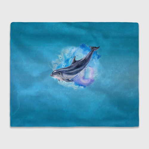 Плед 3D с принтом Дельфин, вид спереди #2