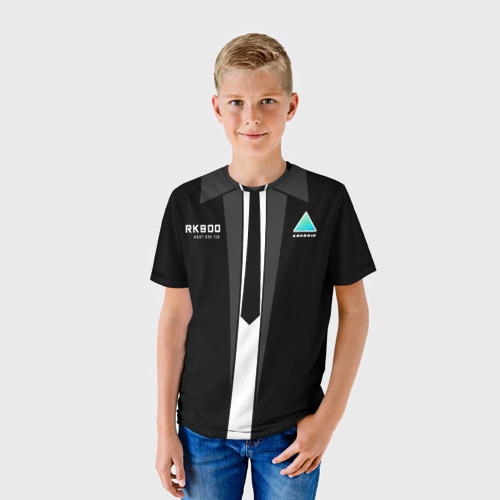 Детская футболка 3D с принтом DETROIT RK800 | ДЭТРОИТ, фото на моделе #1