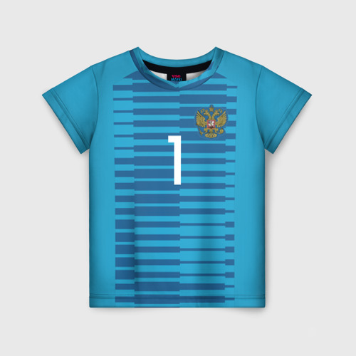 Детская футболка 3D с принтом Акинфеев ЧМ 2018 #2, вид спереди #2