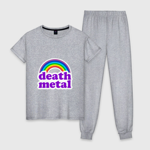 Женская пижама хлопок с принтом Death metal, вид спереди #2