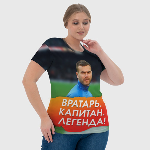 Женская футболка 3D с принтом Акинфеев Игорь, фото #4