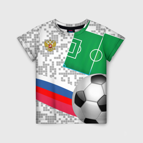 Детская футболка 3D с принтом Русский футбол, вид спереди #2