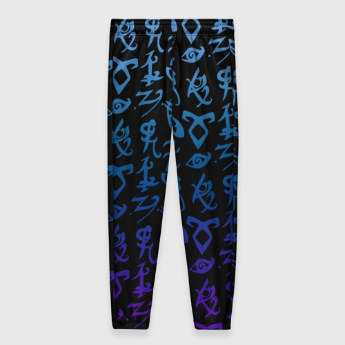 Женские брюки 3D с принтом Blue runes, вид спереди #2