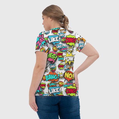 Женская футболка 3D с принтом POP art fashion поп арт, вид сзади #2