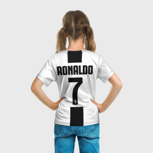 Детская 3D футболка с принтом Роналду Ювентус, вид сзади #2