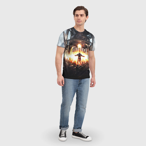 Мужская футболка 3D с принтом Frostpunk - city, вид сбоку #3