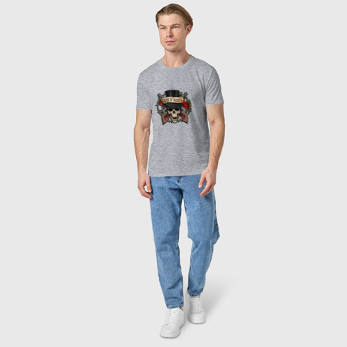Мужская футболка хлопок с принтом Guns n roses 3, вид сбоку #3