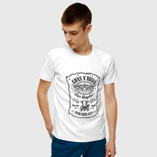 Мужская футболка с принтом GunsN'Roses, фото на моделе #1