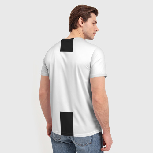 Мужская футболка 3D с принтом Форма Ювентуса 18-19, вид сзади #2
