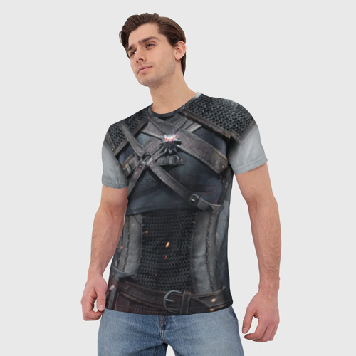 Мужская футболка 3D с принтом Геральт: снаряжение, фото на моделе #1