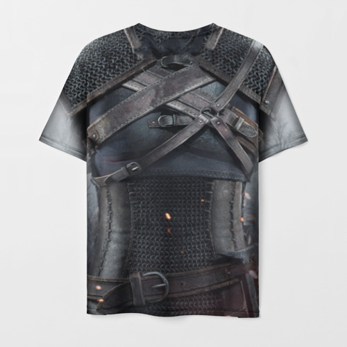 Мужская футболка 3D с принтом Геральт: снаряжение, вид сзади #1