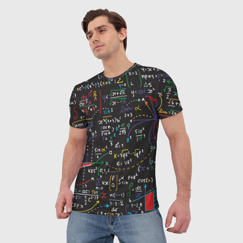 Мужская футболка 3D с принтом Math, фото на моделе #1